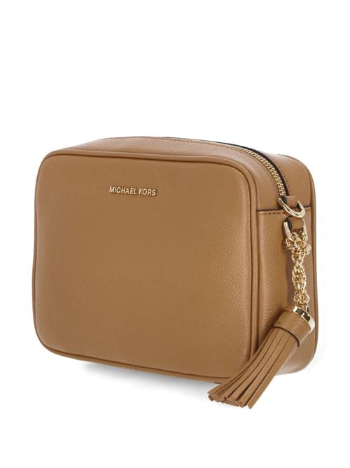 camel brown calf leather pebbled texture gold-tone Michael Kors | 32F7GGNM8L174PALE PEANUT